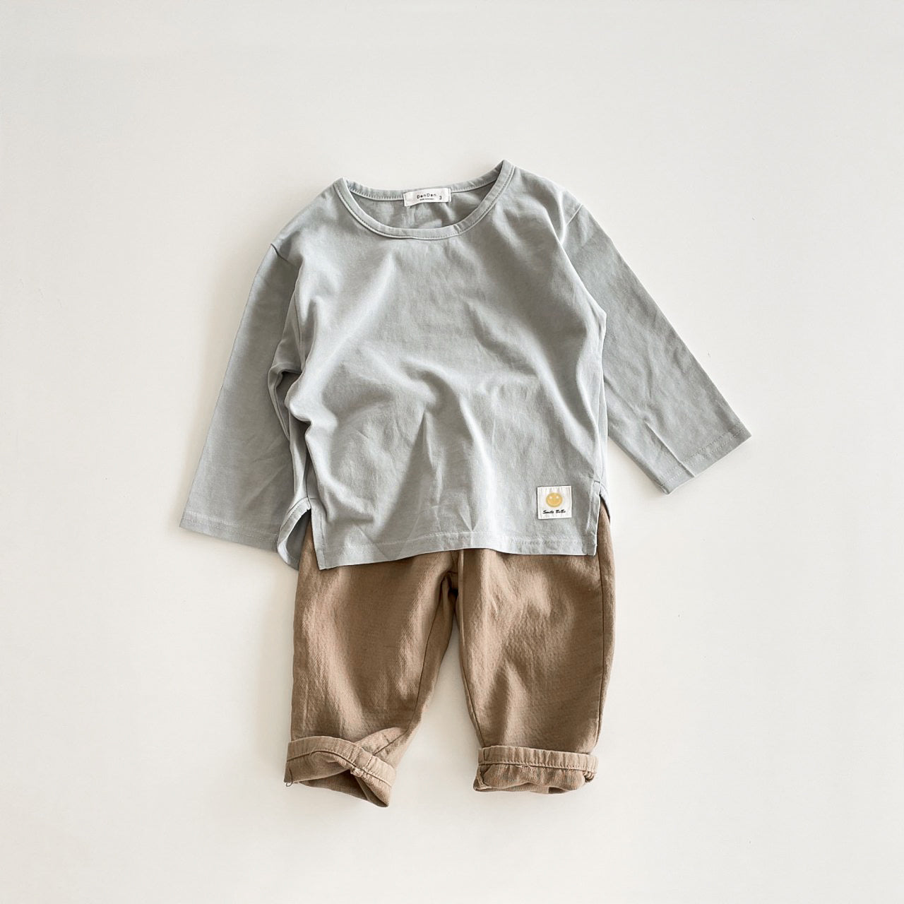 Basic Long Sleeve Tee - Dusty Light Blue