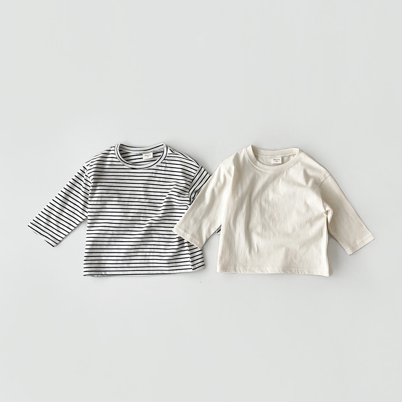 Basic Long Sleeve Tee SET - Cream
