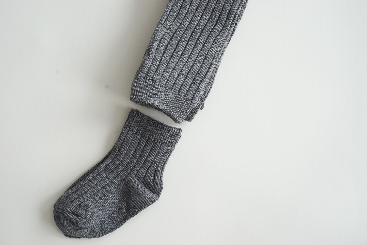 Footless Ribbed Tights + Socks Set