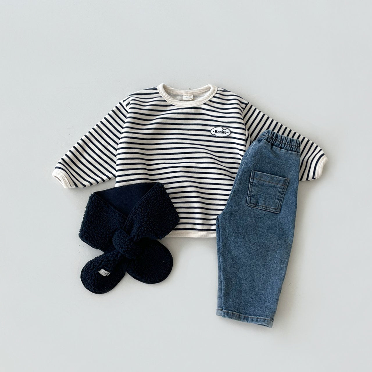 Ollie Striped Jumper - Navy