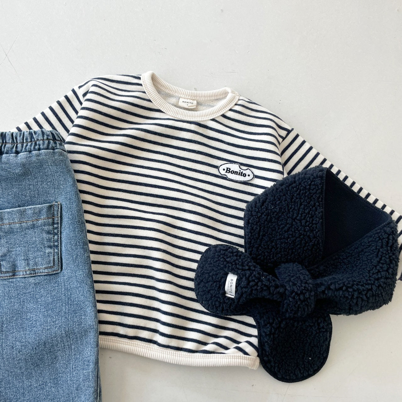 Ollie Striped Jumper - Navy