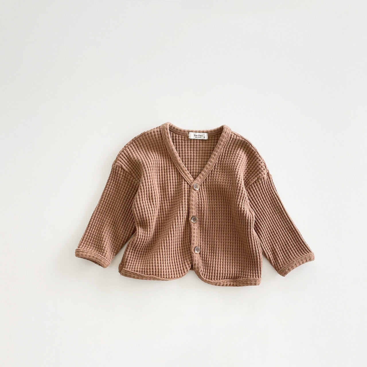 Chunky Waffle Cardigan - Brown
