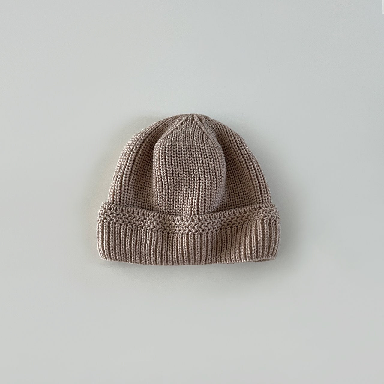 Knit Short Beanie - Beige