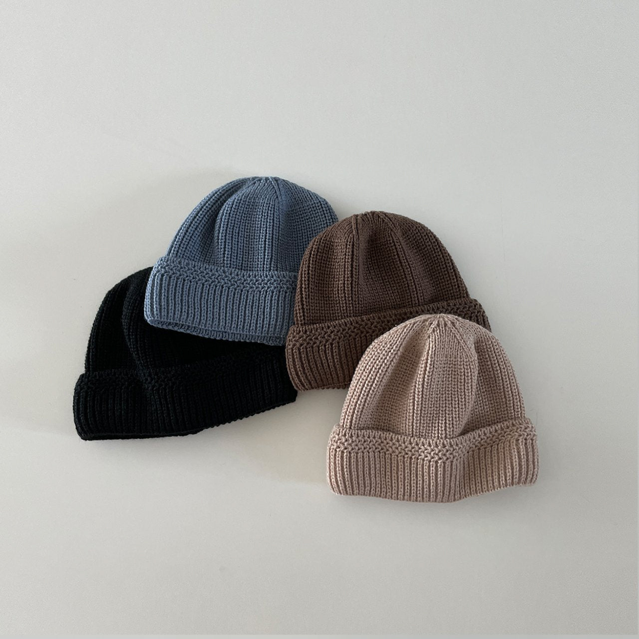 Knit Short Beanie - Beige